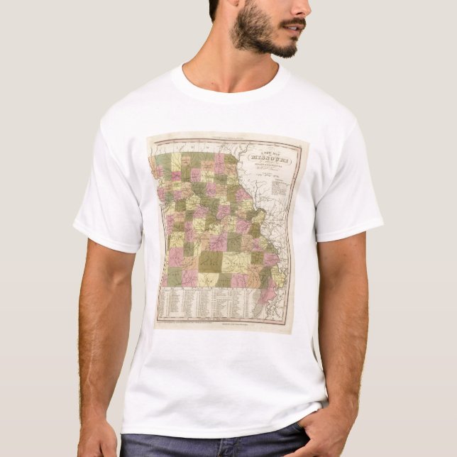 Camiseta Mapa novo de Missouri 2 (Frente)