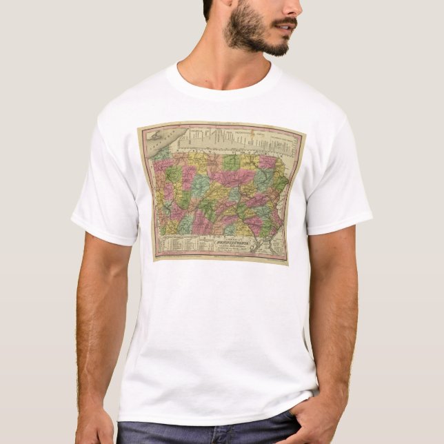 Camiseta Mapa novo de Pensilvânia (Frente)