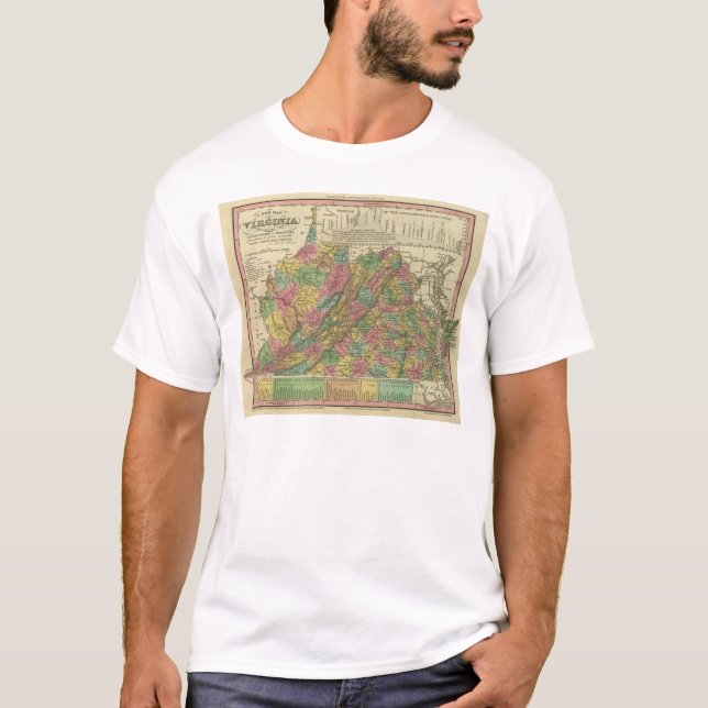 Camiseta Mapa novo de Virgínia 2 (Frente)