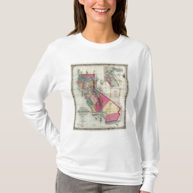 Camiseta Mapa oficial dos Estados da Califórnia (Frente)