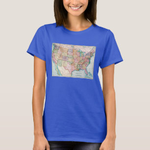 Camiseta Mapa: Os Estados Unidos, 1905