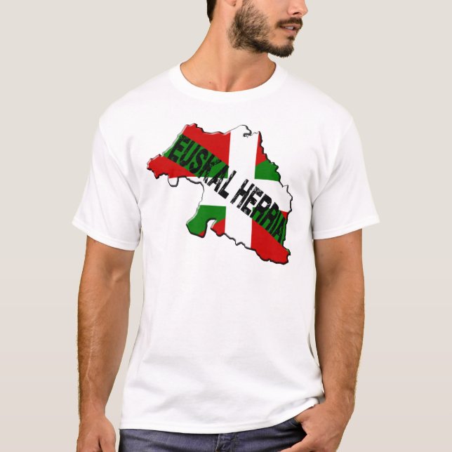 Camiseta Mapa país basco mais bandeira euskal herria (Frente)