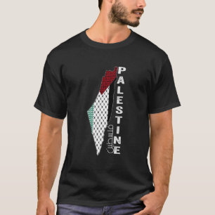 Camiseta Mapa Palestiniano Keffiyeh Thobe Padrões Palestina