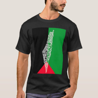 Camiseta mapa palestino e bandeira