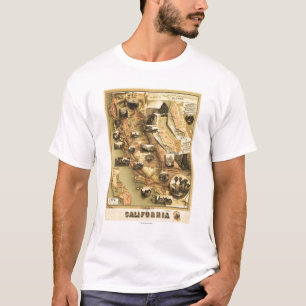 Camiseta Mapa panorâmico de Califórnia
