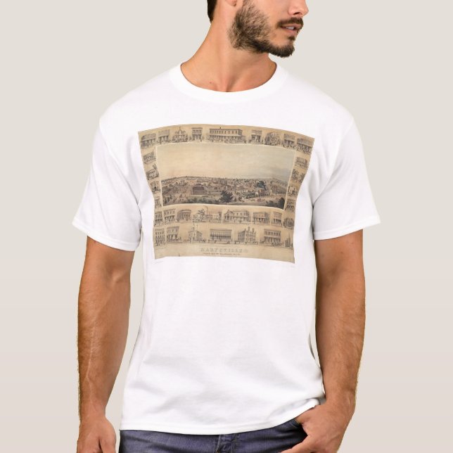 Camiseta Mapa panorâmico de Marysville, Califórnia (2505A) (Frente)