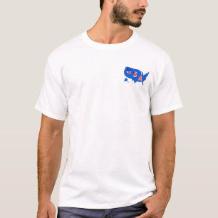 Camiseta Mapa Patriótico Americano/Estrelas e Stripes de B