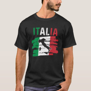 Camiseta Mapa Patriótico das Raízes Italianas na Europa Via