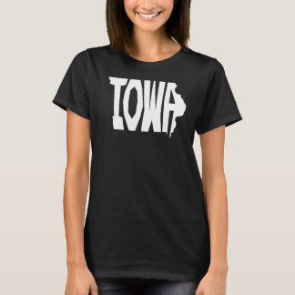 Camiseta Mapa Patriótico do Estado de Iowa em forma de text