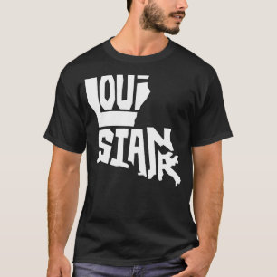 Camiseta Mapa Patriótico do Estado de Luisiana em Texto For