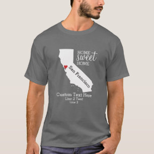 Camiseta Mapa Personalizado da Home Sweet do Amor do Estado