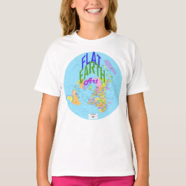 Camiseta Mapa plano da Terra com nações marcadas