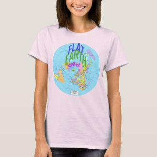Camiseta Mapa plano da Terra com nações marcadas