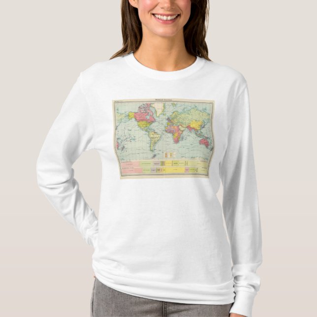 Camiseta Mapa político do mundo (Frente)