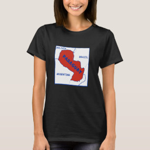 Camiseta Mapa político paraguaio em cores de bandeira. Vizi