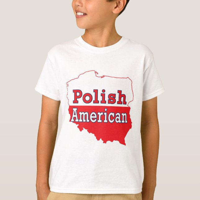 Camiseta Mapa Polonês Americano (Frente)