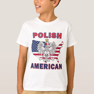 Camiseta Mapa Polonês Americano