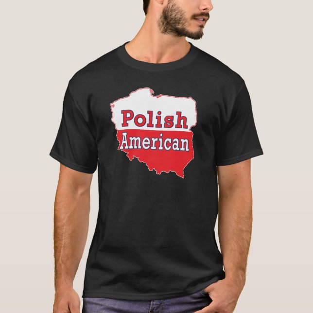 Camiseta Mapa Polonês Americano (Frente)