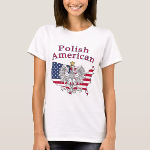 Camiseta Mapa Polonês Americano