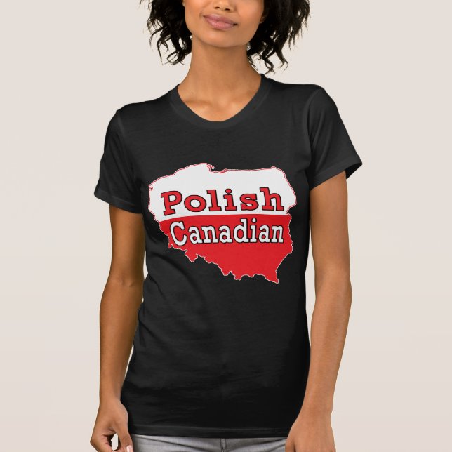 Camiseta Mapa Polonês Canadense (Frente)