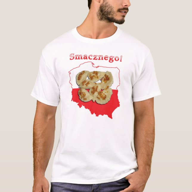 Camiseta Mapa polonês de Pierogi Smacznego (Frente)