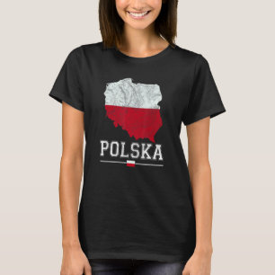 Camiseta Mapa Polonês E Bandeira Souvenir Afetado Polska