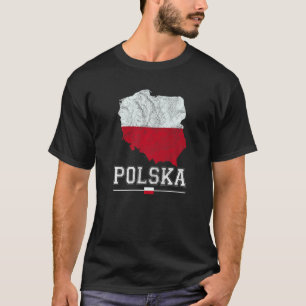 Camiseta Mapa Polonês E Bandeira Souvenir Afetado Polska