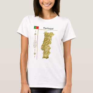 Camiseta Mapa Portugal + Sinalizador + Título T-Shirt