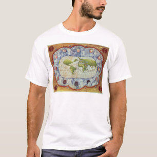 Camiseta Mapa que segue a viagem do mundo de Magellan