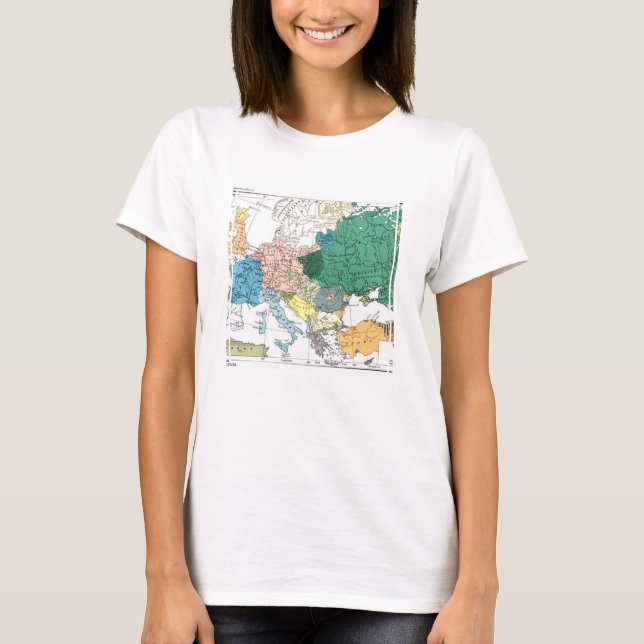 Camiseta Mapa racial de Europa (Frente)