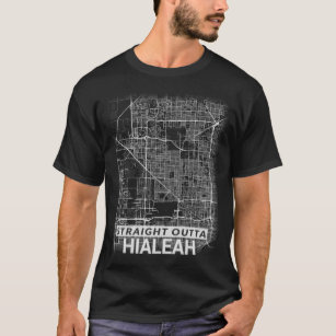 Camiseta Mapa reto da cidade de Outta Hialeah (LETRAS