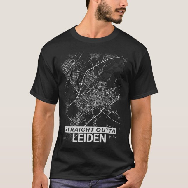 Camiseta Mapa reto da cidade de Outta Leiden (LETRAS (Frente)