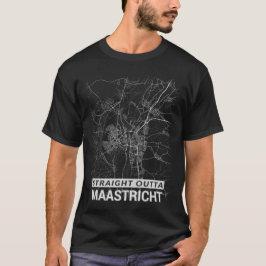 Camiseta Mapa reto da cidade de Outta Maastricht (LETRAS