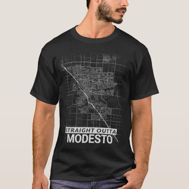 Camiseta Mapa reto da cidade de Outta Modesto (LETRAS (Frente)