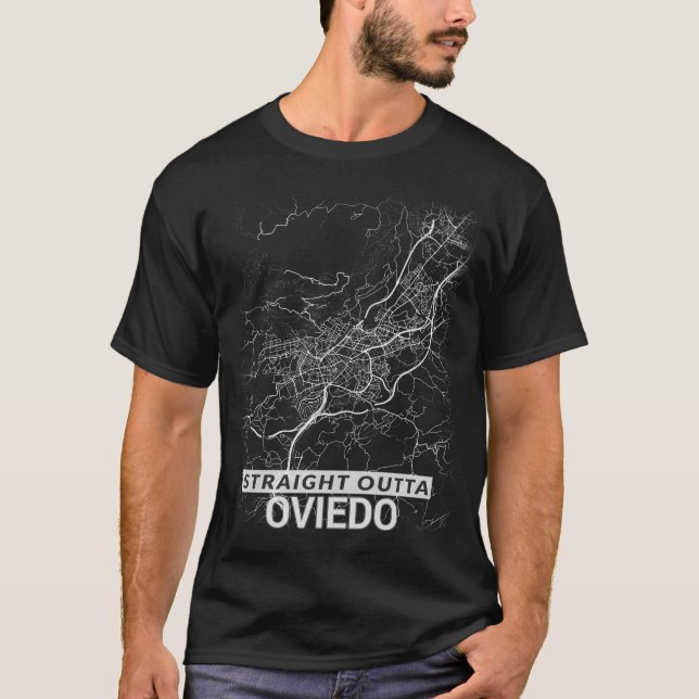 Camiseta Mapa reto da cidade de Outta Oviedo (LETRAS (Frente)