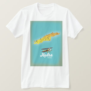 Camiseta Mapa retrô da Grécia Hydra