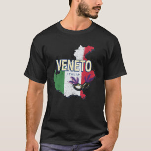 Camiseta Mapa Retro da Região de Veneto Itália Lembrança Vi