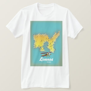 Camiseta Mapa retro de grécia de Lemnos