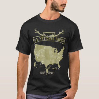 Camiseta Mapa Retro dos Parques Nacionais - Americano Vinta