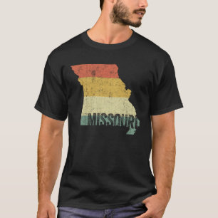 Camiseta Mapa Retro Vintage do Estado de Missouri com Por d