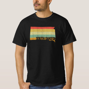 Camiseta Mapa Retro Vintage do Pôr do Sol Distressed de Dak