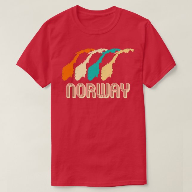 Camiseta Mapa Retroativo da Noruega2 (Frente do Design)