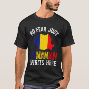 Camiseta Mapa Romeno de Bandeiras para Homens Mulheres Cria