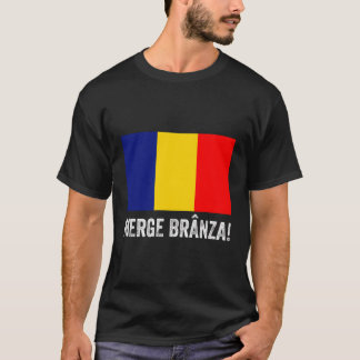 Camiseta Mapa Romeno de Bandeiras para Homens Mulheres Cria