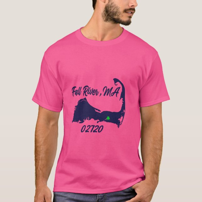 Camiseta Mapa S do Estado de Massachusetts para MÃES 02720  (Frente)