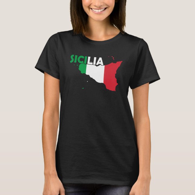 Camiseta Mapa Siciliano Italiano (Frente)