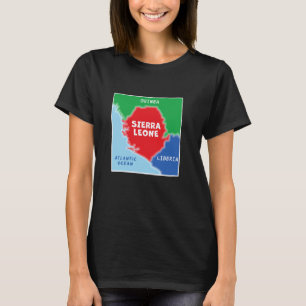 Camiseta mapa simplificado colorido dos vizinhos de Serra L