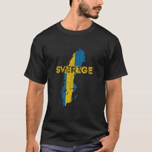 Camiseta Mapa Sueco e Bandeira Souvenir - Suecia em apuros