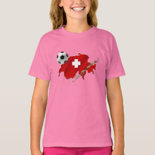 Camiseta Mapa suíço de presentes do futebol do futebol da