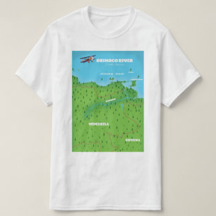 Camiseta Mapa Sul-Americano do Rio Orinoco